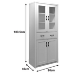 Βιτρίνα-Ντουλάπα Nisso Pakoworld σε Λευκή Απόχρωση 80x40x183.5εκ