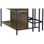 Σετ Τραπέζι Μπαρ Bailon Pakoworld με Ράφια σε oak Απόχρωση με Μαύρο Μέταλλο 100x60x95εκ