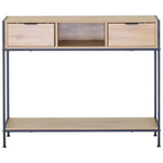 Κονσόλα Regando Pakoworld σε oak Απόχρωση με Μαύρο Μέταλλο 100x35x80εκ