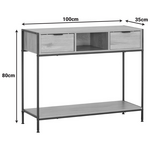 Κονσόλα Regando Pakoworld σε oak Απόχρωση με Μαύρο Μέταλλο 100x35x80εκ