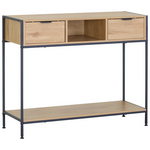 Κονσόλα Regando Pakoworld σε oak Απόχρωση με Μαύρο Μέταλλο 100x35x80εκ