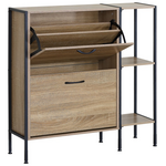 Παπουτσοθήκη Karleva Pakoworld 12 Θέσεων σε oak Απόχρωση με Μαύρο Μέταλλο 88x24x87εκ