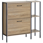 Παπουτσοθήκη Karleva Pakoworld 12 Θέσεων σε oak Απόχρωση με Μαύρο Μέταλλο 88x24x87εκ