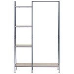 Έπιπλο Εισόδου-Ραφιέρα Herevy Pakoworld σε oak Απόχρωση με Μαύρο Μέταλλο 101x35x160εκ