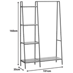 Έπιπλο Εισόδου-Ραφιέρα Herevy Pakoworld σε oak Απόχρωση με Μαύρο Μέταλλο 101x35x160εκ