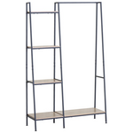 Έπιπλο Εισόδου-Ραφιέρα Herevy Pakoworld σε oak Απόχρωση με Μαύρο Μέταλλο 101x35x160εκ