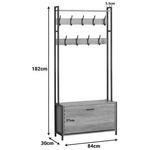 Έπιπλο Εισόδου Ventoria Pakoworld σε oak Απόχρωση με Μαύρο Μέταλλο 84x30x182εκ