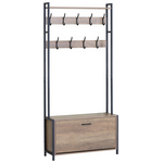 Έπιπλο Εισόδου Ventoria Pakoworld σε oak Απόχρωση με Μαύρο Μέταλλο 84x30x182εκ