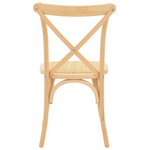 Καρέκλα Dylon Pakoworld Στοιβαζόμενη Ξύλο Οξιάς-Rattan Άβαφη 48x52x89εκ