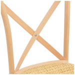 Καρέκλα Dylon Pakoworld Στοιβαζόμενη Ξύλο Οξιάς-Rattan Άβαφη 48x52x89εκ