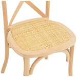 Καρέκλα Dylon Pakoworld Στοιβαζόμενη Ξύλο Οξιάς-Rattan Άβαφη 48x52x89εκ