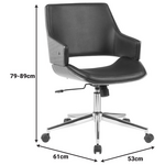 Καρέκλα Γραφείου Setulo Pakoworld Μαύρο pu-Βάση Χρωμίου 53x61x79-89εκ
