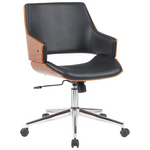 Καρέκλα Γραφείου Setulo Pakoworld Μαύρο pu-Βάση Χρωμίου 53x61x79-89εκ