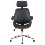 Καρέκλα Γραφείου Διευθυντή Fetseno Pakoworld Μαύρο pu-Βάση Χρωμίου 53x56x113.5-123.5εκ