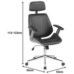 Καρέκλα Γραφείου Διευθυντή Fetseno Pakoworld Μαύρο pu-Βάση Χρωμίου 53x56x113.5-123.5εκ