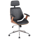 Καρέκλα Γραφείου Διευθυντή Fetseno Pakoworld Μαύρο pu-Βάση Χρωμίου 53x56x113.5-123.5εκ