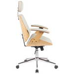 Καρέκλα Γραφείου Διευθυντή Fetseno Pakoworld Μπεζ pu-Βάση Χρωμίου 53x56x113.5-123.5εκ