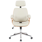 Καρέκλα Γραφείου Διευθυντή Fetseno Pakoworld Μπεζ pu-Βάση Χρωμίου 53x56x113.5-123.5εκ