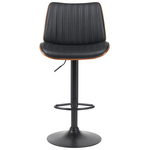 Σκαμπό Μπαρ Amani Pakoworld Μαύρο pu-Μαύρη Βάση 50.5x54x87.5-107.5εκ