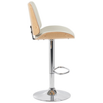 Σκαμπό Μπαρ Amani Pakoworld Μπεζ pu-Βάση Χρωμίου 50.5x54x87.5-107.5εκ