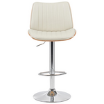 Σκαμπό Μπαρ Amani Pakoworld Μπεζ pu-Βάση Χρωμίου 50.5x54x87.5-107.5εκ