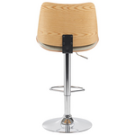 Σκαμπό Μπαρ Amani Pakoworld Μπεζ pu-Βάση Χρωμίου 50.5x54x87.5-107.5εκ