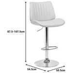 Σκαμπό Μπαρ Amani Pakoworld Μπεζ pu-Βάση Χρωμίου 50.5x54x87.5-107.5εκ