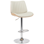 Σκαμπό Μπαρ Amani Pakoworld Μπεζ pu-Βάση Χρωμίου 50.5x54x87.5-107.5εκ