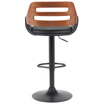 Σκαμπό Μπαρ Fern Pakoworld Πτυσσόμενο Μαύρο pu- Ξύλο Καρυδί - Μέταλλο Μαύρο 50x48.5x89-110.5εκ