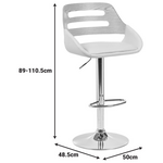 Σκαμπό Μπαρ Fern Pakoworld Πτυσσόμενο Μπεζ pu- Ξύλο Γκρι - Μέταλλο Χρωμίου 50x48.5x89-110.5εκ