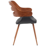 Πολυθρόνα Fern Pakoworld pu Μαύρο-Ξύλο Καρυδί Απόχρωση 52x59x80εκ