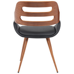 Πολυθρόνα Fern Pakoworld pu Μαύρο-Ξύλο Καρυδί Απόχρωση 52x59x80εκ