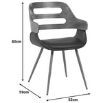 Πολυθρόνα Fern Pakoworld pu Μαύρο-Ξύλο Καρυδί Απόχρωση 52x59x80εκ