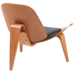 Πολυθρόνα Vilma Pakoworld pu Μαύρο- Plywood Καρυδί 90x76.5x74.5εκ