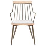 Πολυθρόνα Posse Pakoworld Μέταλλο Μπρονζέ-White Wash Ξύλο-Μπεζ Ύφασμα 52x59x83εκ