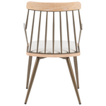 Πολυθρόνα Posse Pakoworld Μέταλλο Μπρονζέ-White Wash Ξύλο-Μπεζ Ύφασμα 52x59x83εκ