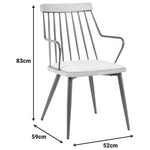 Πολυθρόνα Posse Pakoworld Μέταλλο Μπρονζέ-White Wash Ξύλο-Μπεζ Ύφασμα 52x59x83εκ