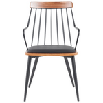 Πολυθρόνα Posse Pakoworld Μέταλλο Μαύρο-Καρυδί Ξύλο-Μαύρο pu 52x59x83εκ