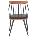 Πολυθρόνα Posse Pakoworld Μέταλλο Μαύρο-Καρυδί Ξύλο-Μαύρο pu 52x59x83εκ