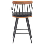 Σκαμπό Μπαρ Posse Pakoworld Μέταλλο Μαύρο-Καρυδί Ξύλο-Μαύρο pu 48x54x92.5εκ