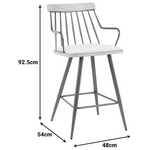 Σκαμπό Μπαρ Posse Pakoworld Μέταλλο Μπρονζε-White Wash Ξύλο-Μπεζ Ύφασμα 48x54x92.5εκ