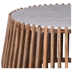 Τραπέζι Σαλονιού Mable Pakoworld Mango Ξύλο σε Φυσική Απόχρωση με Επιφάνεια Μαρμάρου Φ80x45εκ