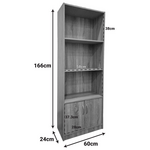 Βιβλιοθήκη Tekaro Pakoworld σε Λευκή Απόχρωση 60x29x166εκ