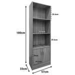Βιβλιοθήκη Tekaro i Pakoworld σε Sonoma Απόχρωση 57x33x180εκ