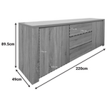 Μπουφές Kalya Pakoworld σε Sonoma Απόχρωση 220x49x89.5εκ