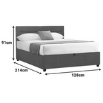 Κρεβάτι Molito Pakoworld Ύφασμα σε Ανθρακί Απόχρωση με Αποθηκευτικό Χώρο120x200εκ