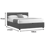 Κρεβάτι Molito Pakoworld Ύφασμα σε Ανθρακί Απόχρωση με Αποθηκευτικό Χώρο160x200εκ