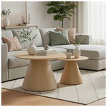 Tραπέζια Σαλονιού Donda  Pakoworld mdf σετ 2τεμ. Sonoma