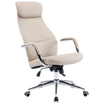 Καρέκλα Γραφείου Διευθυντή Ferka Pakoworld pu σε Μπεζ Απόχρωση 64x71x120-128εκ