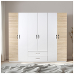 Ντουλάπα Ρούχων Dormie Pakoworld Εξάφυλλη με Συρτάρια σε Λευκή Απόχρωση 206x52x213εκ